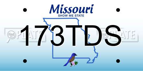 173TDS Missouri License Plate