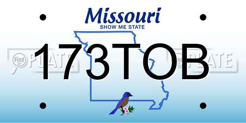 173TOB Missouri License Plate
