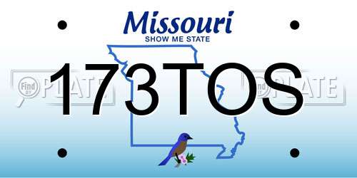 173TOS Missouri License Plate
