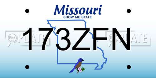173ZFN Missouri License Plate