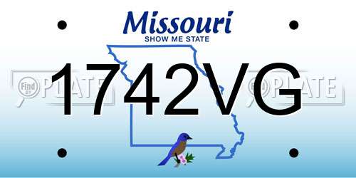 1742VG Missouri License Plate