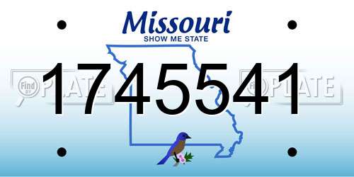 1745541 Missouri License Plate