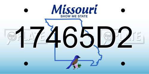 17465D2 Missouri License Plate