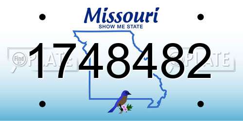1748482 Missouri License Plate