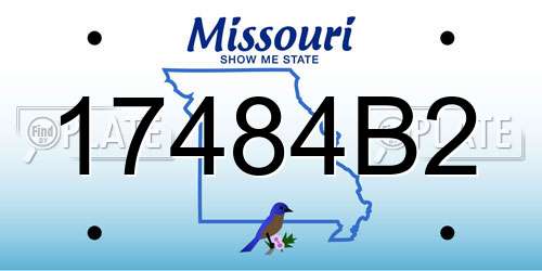 17484B2 Missouri License Plate