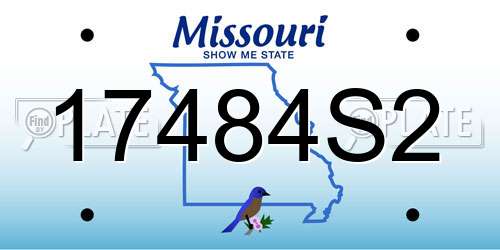 17484S2 Missouri License Plate