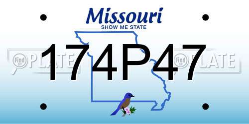 174P47 Missouri License Plate