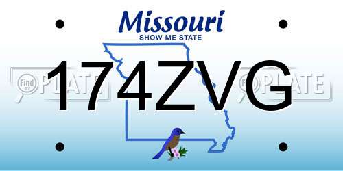 174ZVG Missouri License Plate