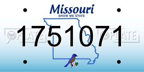 1751071 Missouri License Plate