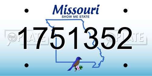 1751352 Missouri License Plate
