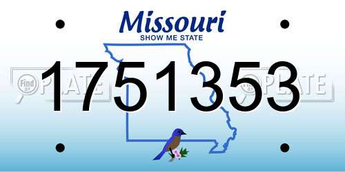1751353 Missouri License Plate