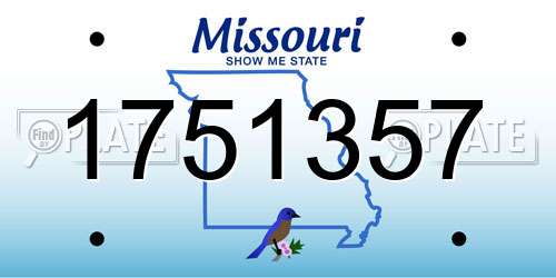 1751357 Missouri License Plate