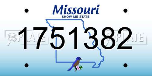 1751382 Missouri License Plate