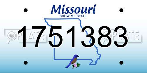 1751383 Missouri License Plate