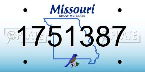 1751387 Missouri License Plate