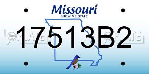 17513B2 Missouri License Plate