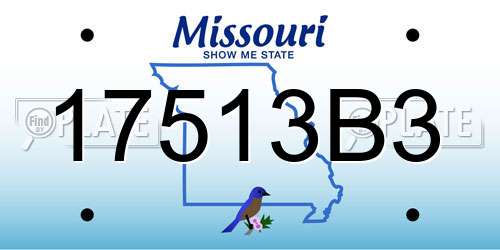17513B3 Missouri License Plate