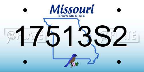 17513S2 Missouri License Plate