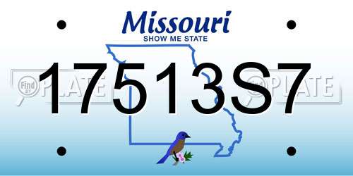 17513S7 Missouri License Plate