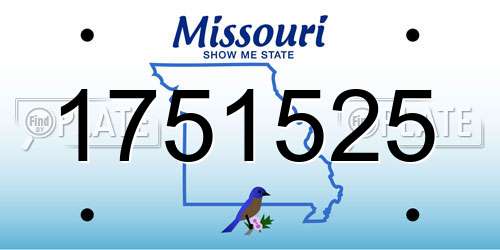 1751525 Missouri License Plate