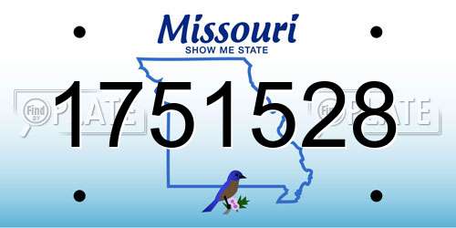 1751528 Missouri License Plate