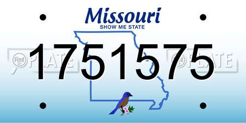 1751575 Missouri License Plate