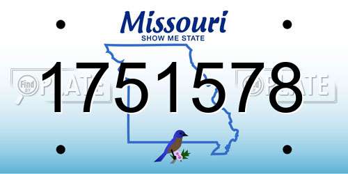 1751578 Missouri License Plate