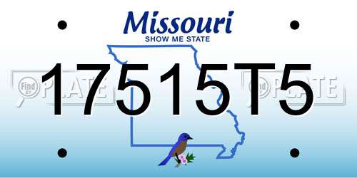 17515T5 Missouri License Plate