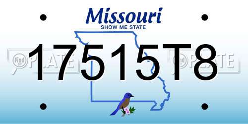 17515T8 Missouri License Plate