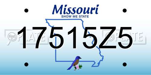 17515Z5 Missouri License Plate
