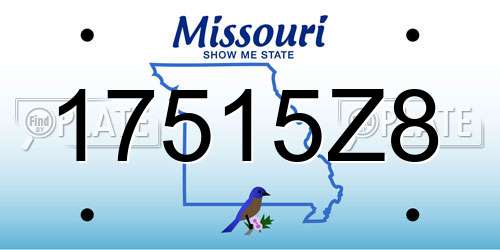 17515Z8 Missouri License Plate