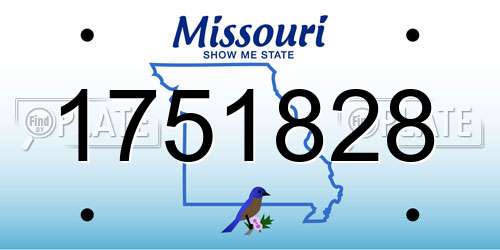 1751828 Missouri License Plate