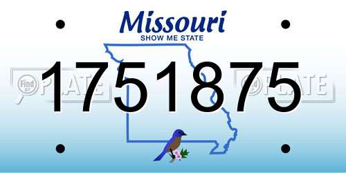 1751875 Missouri License Plate