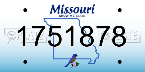 1751878 Missouri License Plate