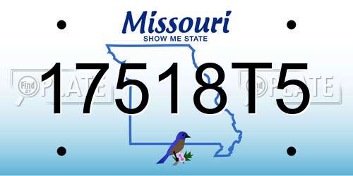 17518T5 Missouri License Plate