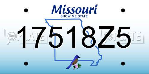 17518Z5 Missouri License Plate