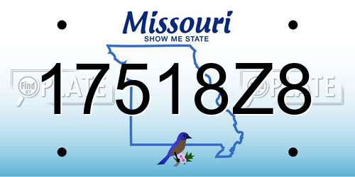17518Z8 Missouri License Plate