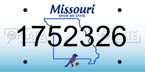 1752326 Missouri License Plate