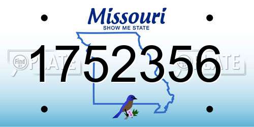 1752356 Missouri License Plate