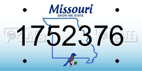 1752376 Missouri License Plate