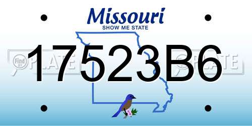 17523B6 Missouri License Plate
