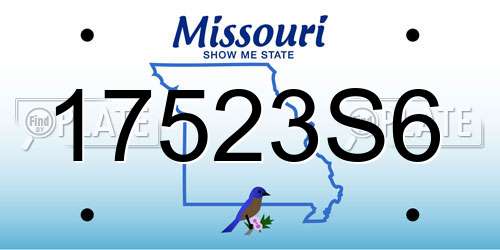 17523S6 Missouri License Plate
