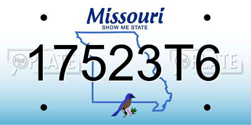17523T6 Missouri License Plate