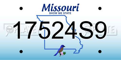 17524S9 Missouri License Plate