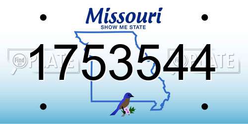 1753544 Missouri License Plate
