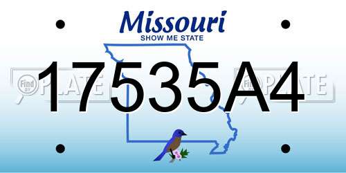 17535A4 Missouri License Plate