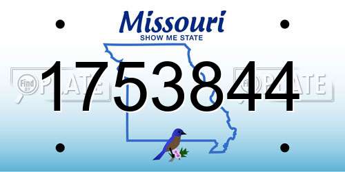 1753844 Missouri License Plate