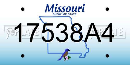 17538A4 Missouri License Plate