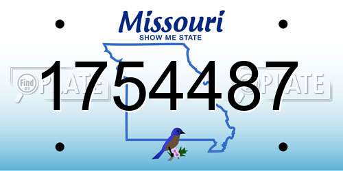 1754487 Missouri License Plate