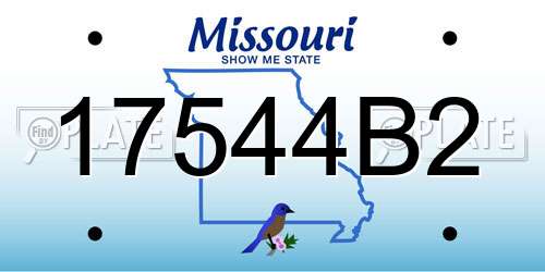 17544B2 Missouri License Plate